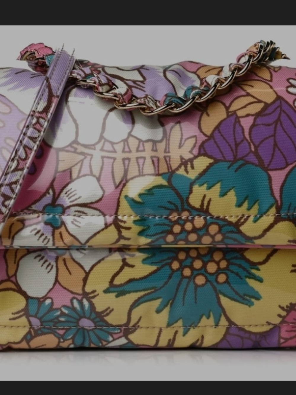 Marc Jacobs Floral Shoulder Bag in Pink, Teal, Yellow and Purple